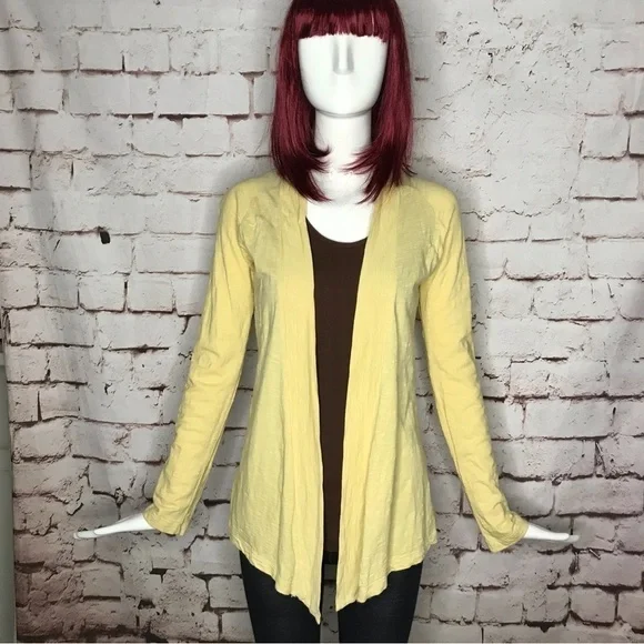 CARILOHA Bamboo Yellow Organic bamboo cotton open hi lo top Size XS - Picture 7 of 15